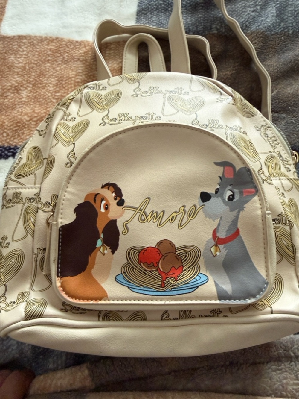 Disney Cream Amore Lady and Tramp Kids Backpack